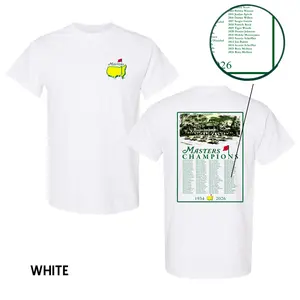 Masters Champions 2026 Rory McIlroy T-shirt, Featuring Legendary Augusta National Golf Club with Complete List of Masters Tournament Champions, Masters 2026