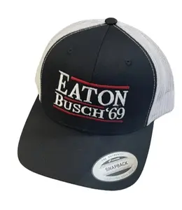 Campaign hat Eaton Busch 69 Yupoong Political Trucker Snapback White Letters Red