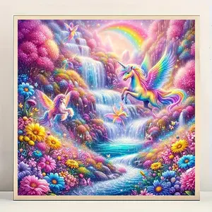 Unicorn Pattern DIY Diamond Arts Colorful Painting Kit without Frame, DIY 5D Diamond Arts Colorful Painting Kit, Wall Art Decor for Home Bedroom