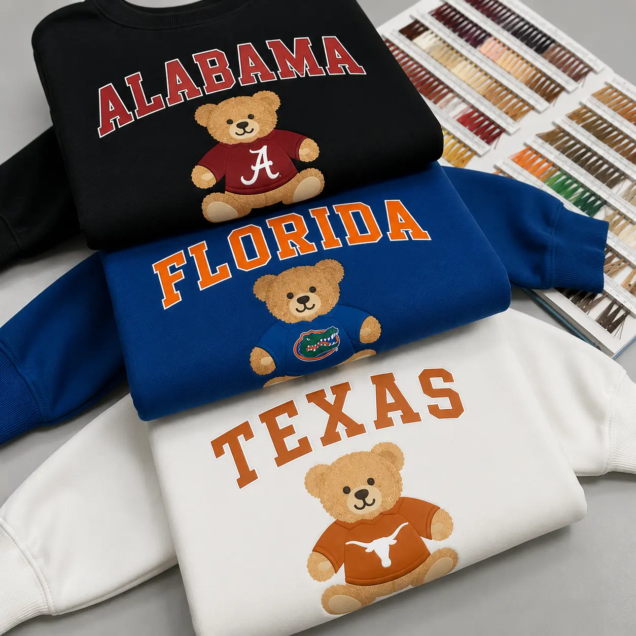 Teddy Bear University Sweatshirt, Custom College Name Crewneck, Unisex Cute School Spirit Shirt, Game Day Outfit,College Gift