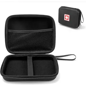 New Upgrade Protective Carrying Case for Portable Nebulizer, Travel Medical Bag with Hard Shell for Inhaler Spacer, Masks, Asthma Accessories Emergency Medicine Storage Bag for Kids and Adults (Black)