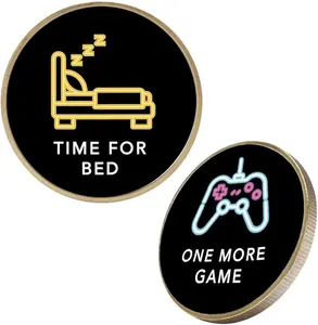 Gamer Decision Maker Challenge Coin - Horror Funny Collectible for FPS Gamers & Late-Night Grinders, 2D Silver/Gold Options, 3D Printing Available, Double-Sided Default Gaming Room Desk Gift