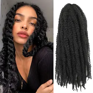 Long Twist Braid Synthetic Hair Extensions, African Curl Twisted Braids, Hook Knit Weave Fake Hair, Non-Woven Fabric Material