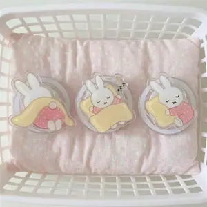 Cute Sleepy Miffy Phone Grip - Kawaii Pastel Bunny Phone Grip  - Miffy Acrylic Pop Socket Gift - Cute Accessory For Her