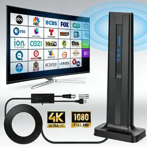 450 Miles Upgraded TV Antenna Digital HD Indoor HDTV 1080P 4K Long Range USA Cable Man Usb Powered Remote Black
