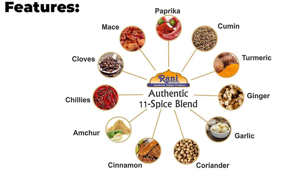 Rani Tandoori Masala (Natural, No Colors Added) Indian 11-Spice Blend 400oz (25lbs) 11.36kg Bulk Box ~ Salt Free | Vegan | Gluten Friendly | NON-GMO | Indian Origin