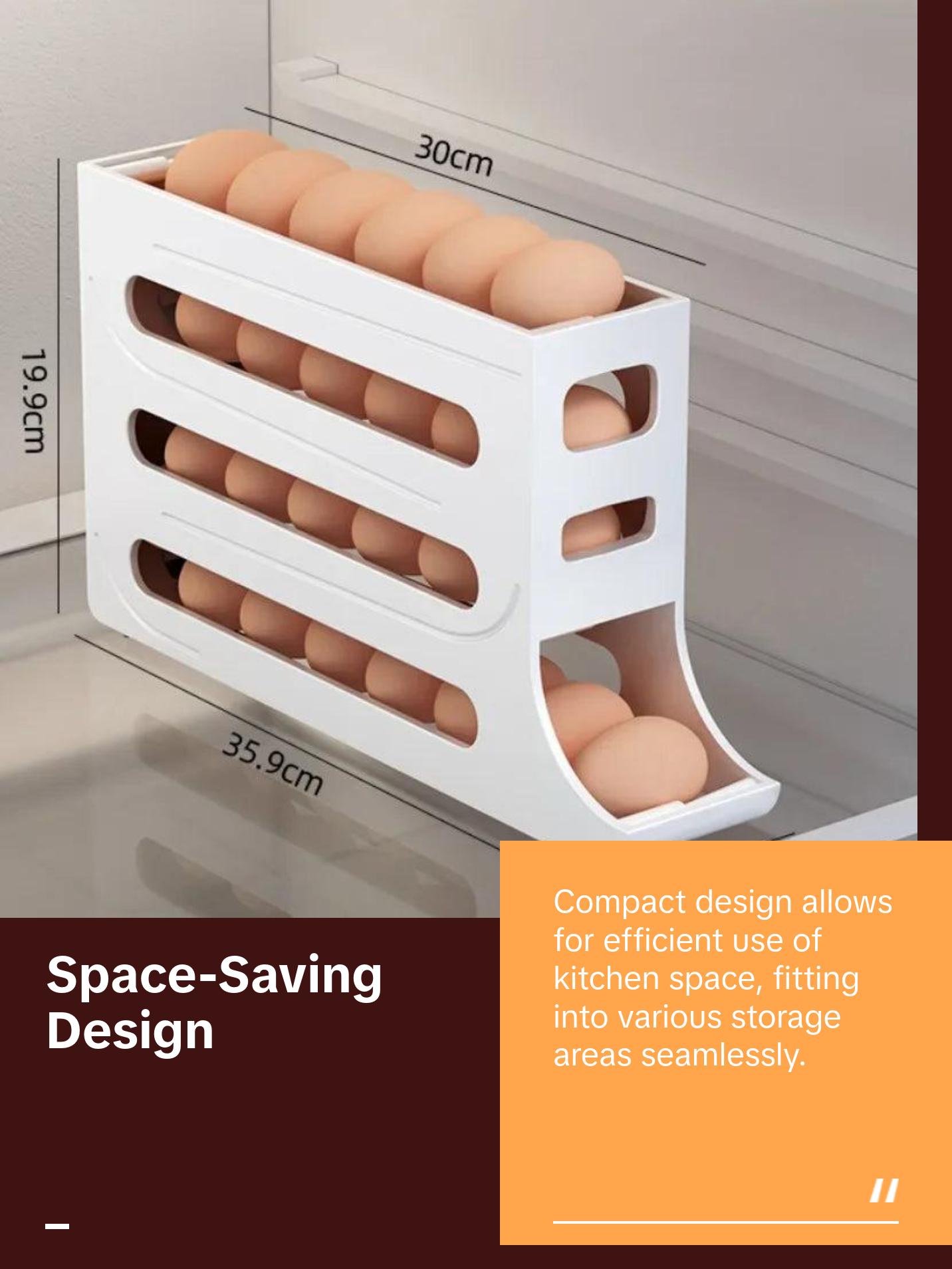 Sliding Egg Storage Container-Convenient Automatic Rolling Boxes Organiser