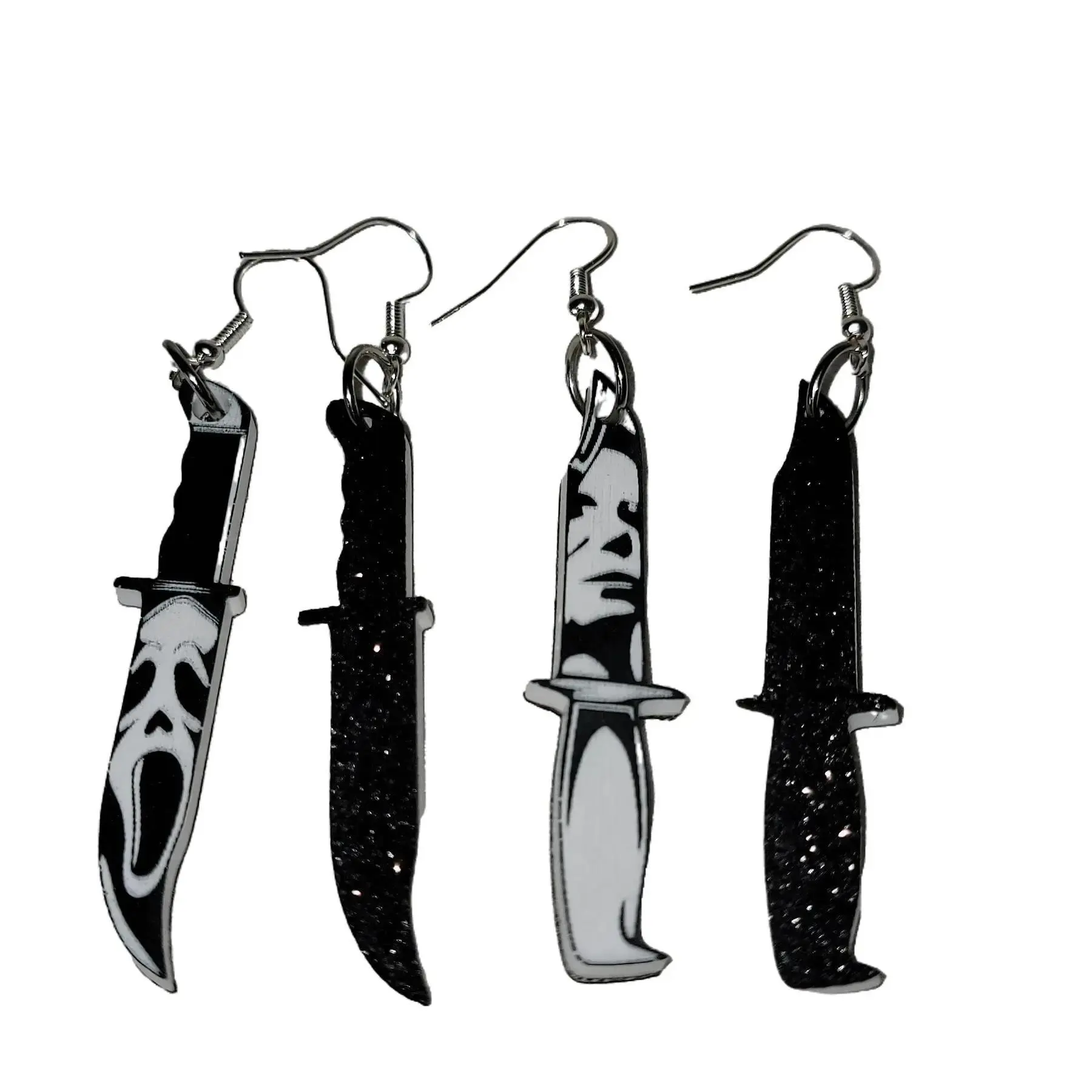 Horror Theme Acrylic Earrings for Holloween Glitter - Perfect for Halloween Costumes