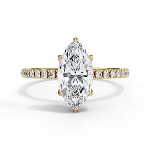 Marquise Diamond Hidden Halo Engagement Ring
