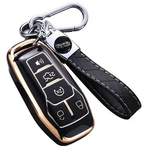 Smart Remote Key Protection Case for Ford Fusion Mustang F150 Edge Explorer Lincoln Mkz Mkc Mkx, 360 Full Coverage Key Shell