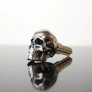 Skull Head Keychain Accessories, Metal Skull Key Ring, Cool Motorcycle Bike Key Chain, Metal Skull Bone Key Accessory, Key Fob