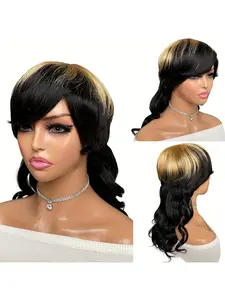1B/27 Color Mullet Wig Body Wave Human Hair Wig for Women Full Machine Made Wig 150% Density 18Inch