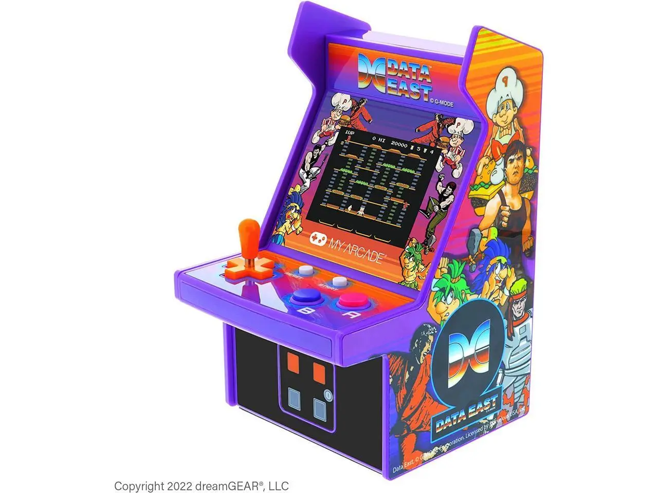 MY ARCADE Micro Player Mini Arcade Machine: Data East Hits Video Game s , 308 Games, Fully Playable 6.75 " Collectible, Color Display, Speaker, Volume Buttons, Battery or USB - C Powered