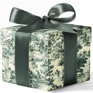 Green Toile Custom Wrapping Paper