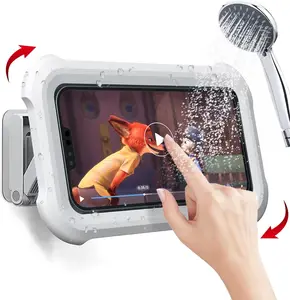 Shower Phone Holder Waterproof Case with Touch Screen, Upgraded 480° Rotating  Shower Accessories Guardian Buddy Holder Wall Mount Shelf in Bathroom Bathtub for 4" - 7" Cell Phone