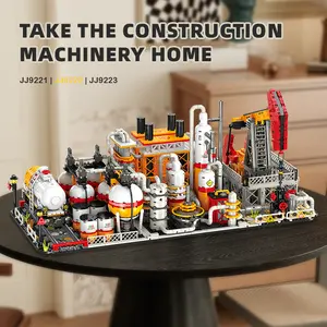 Oil Rig Street View Set Building Blocks JJ9221 JJ9222 JJ9223 City Expansion Industrial Buildings Micro City Maker Educational Toy for Kids Ages 6+ Energy Exploration Playset for Young Constructors