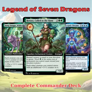 MTG Commander Deck: Legend of Seven Dragons MTG Proxy 100+ Cards – Aura Power Anime Theme – Battle Energy Build, MTG Custom Commander Deck | Playtest EDH Set | Gift for TCG Players & Collectors