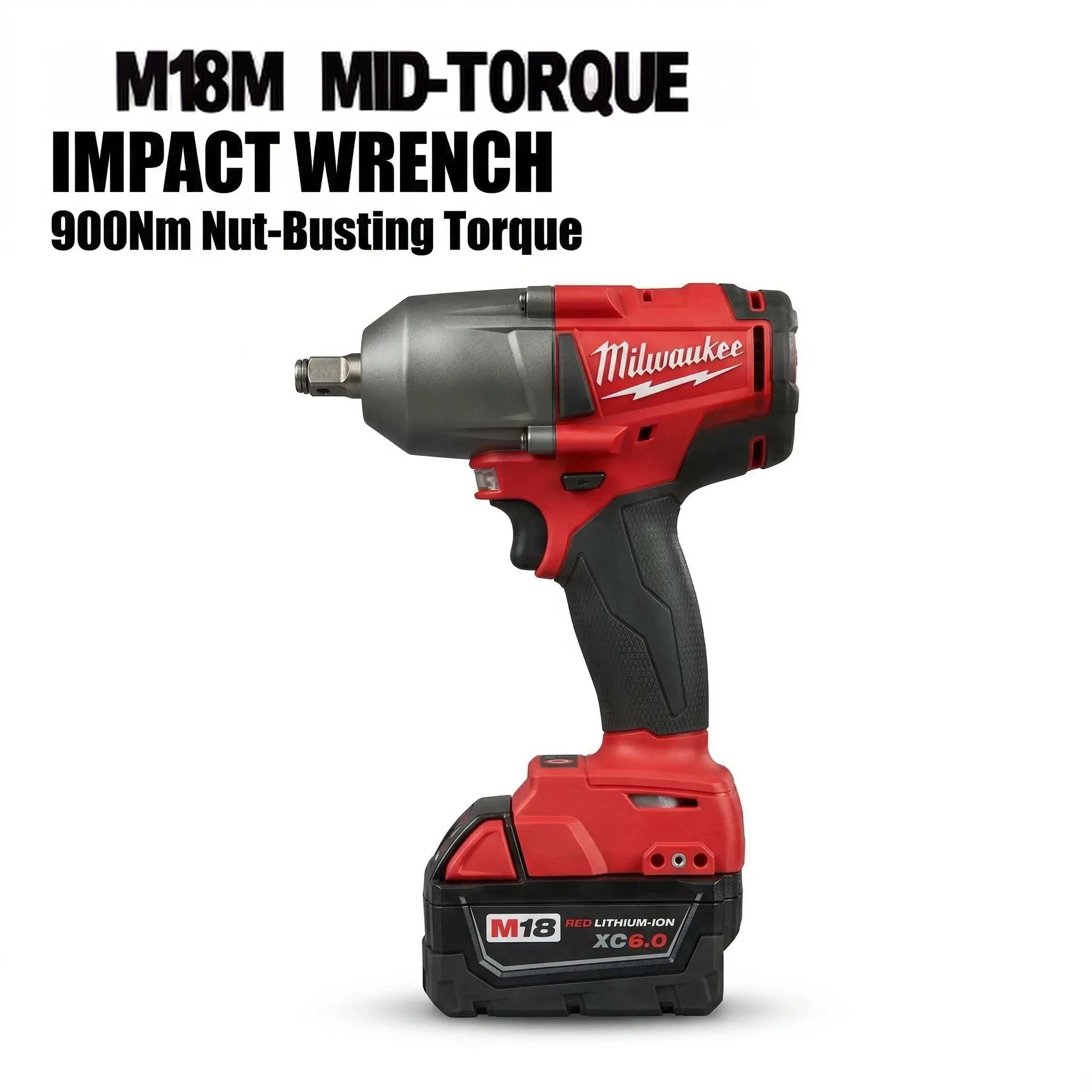 Milwaukee M18 FMTIWF12 18V Rechargeable Brushless High Torque Impact Wrench - 1/2 in Drive, 900Nm Breakaway Torque, 3-Speed Control Heavy Duty Kit (1 Battery, 1 Charger, 2026) for Automotive Mechanics