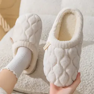 JointlyCreating Women's Fuzzy Slip-on Slippers Warm Cozy Soft Indoor House Shoes Round Toe Summer Footwear for Relaxing at Home
