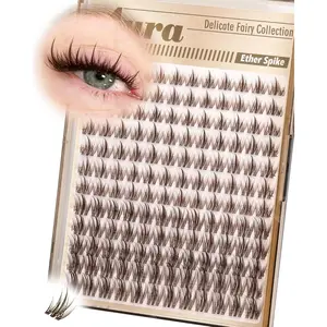 Fairy Lash Clusters Brown Eyelash Clusters Clear Band Individual Lashes Natural Cluster Eyelash Extensions Spiky Cluster Lashes Fan-Out Dark Brown Wispy Lashes Extensions (CC-Curly, 144PCS, 10-16MM) : Beauty & Personal Care