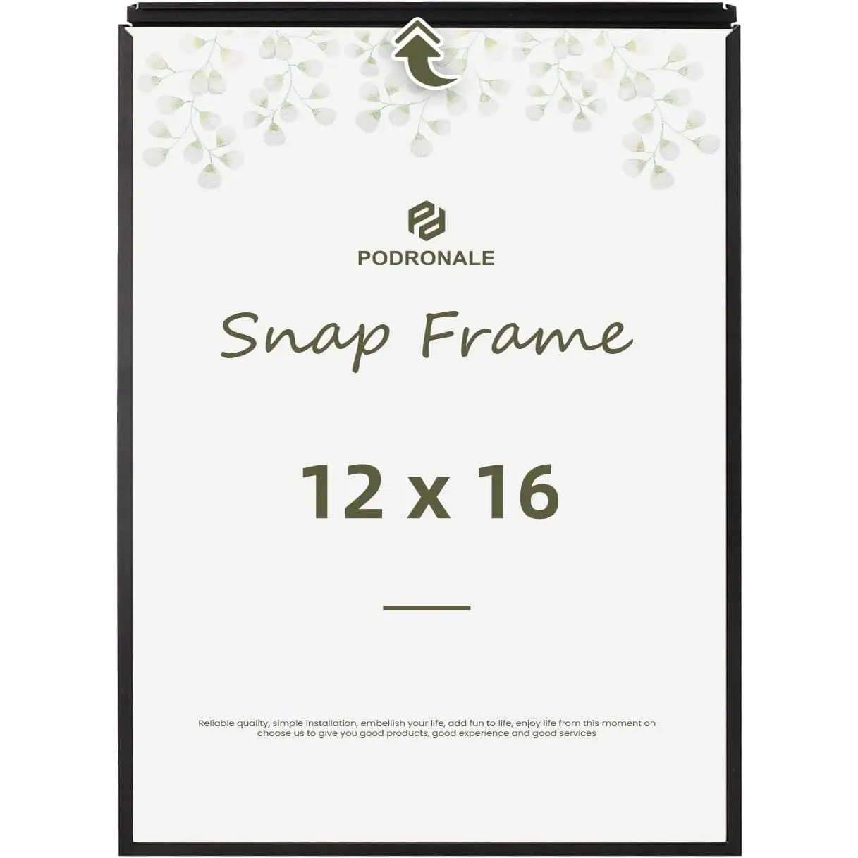 12x16 Poster Frames 2Pcs Plexiglass Black Aluminum Snap Frame
