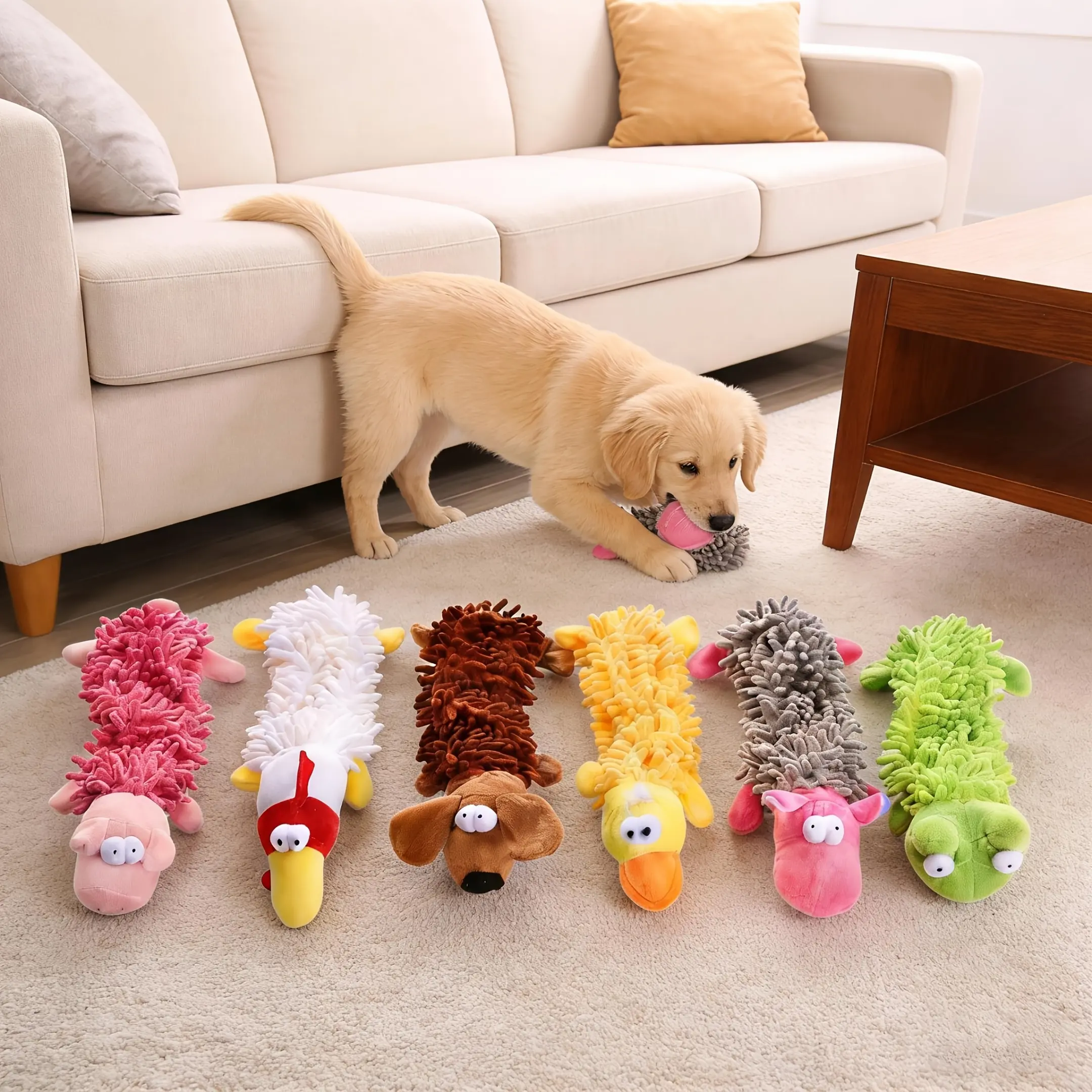 6pcs Set of Magical Fun Pet Plush Dog Toys | With Built-in Crinkle Sound Devices, Interactive Squeaky Toys Suitable for Small and Medium-sized Dogs, Soft and Chew-resistant, Ideal for Puppy Training, Solo Play and Pet Interaction Games