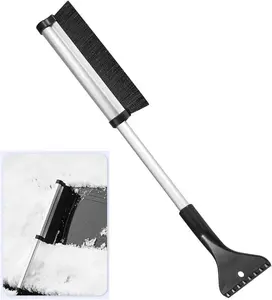Extendable Snow Brush and Ice Scraper 2 in 1 Telescopic Car Windshield Snow Removal Tool with Built In Scraper for All Vehicles