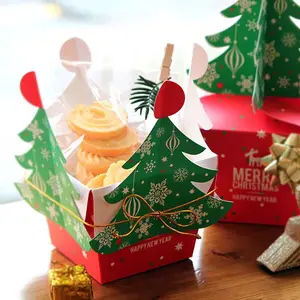 10/20/30 pcs Christmas Tree Gift Boxes with Pop-Up Paper Christmas Trees - Holiday Treat and Favor Containers for Kids, Baby, Festival Decorations