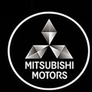 2pcs Mitsubishi Carbon Fiber Car Door Projection Lamp/laser Light/new Welcome Lamp/modified Decoration Floor Lamp (batteries Not Included)