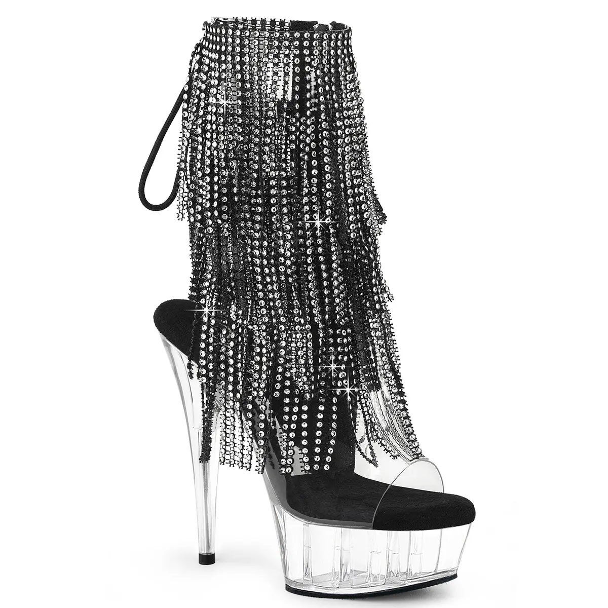 6 Inch Heel DELIGHT-1017RSF Clear Black High Heels Footwear