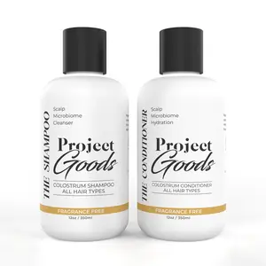 Project Goods Shampoo & Conditioner - Fragrance Free | Colostrum for Hair Growth | Hyaluronic Acid, Caffeine, Squalane & Niacinamide | Silver Hair