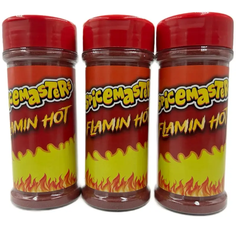 SPICEMASTERS Trio Flaming Hot Seasoning - Flamin' Hot with Natural & Artificial Flavors, 3 Bottles for Spicy Flavoring, Authentic Mexican Sausage Extra Fancy Taco Chili powder bundle