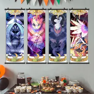 Cartoon Elf Pattern Wall Art, 4 Counts Colorful Funny Cartoon Hanging Decorations, Cute Artistic Decorative Painting for Home Living Room Bedroom