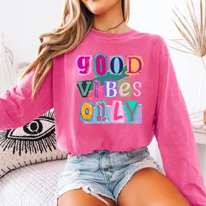 Good Vibes Only Ransom DTF Comfort Colors, Graphic T-Shirt, Womenswear, Soft Fabric