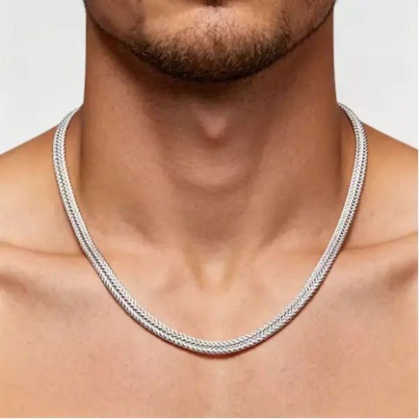 925 silver plated   Flat Snake Chain Necklace For Women Man Fashion Party Wedding Charm Gift Engagement Jewelry，19.68-23.62 Inch，6MM Chain Necklace for Women Men Fashion streetwear Jewelry  Gifts