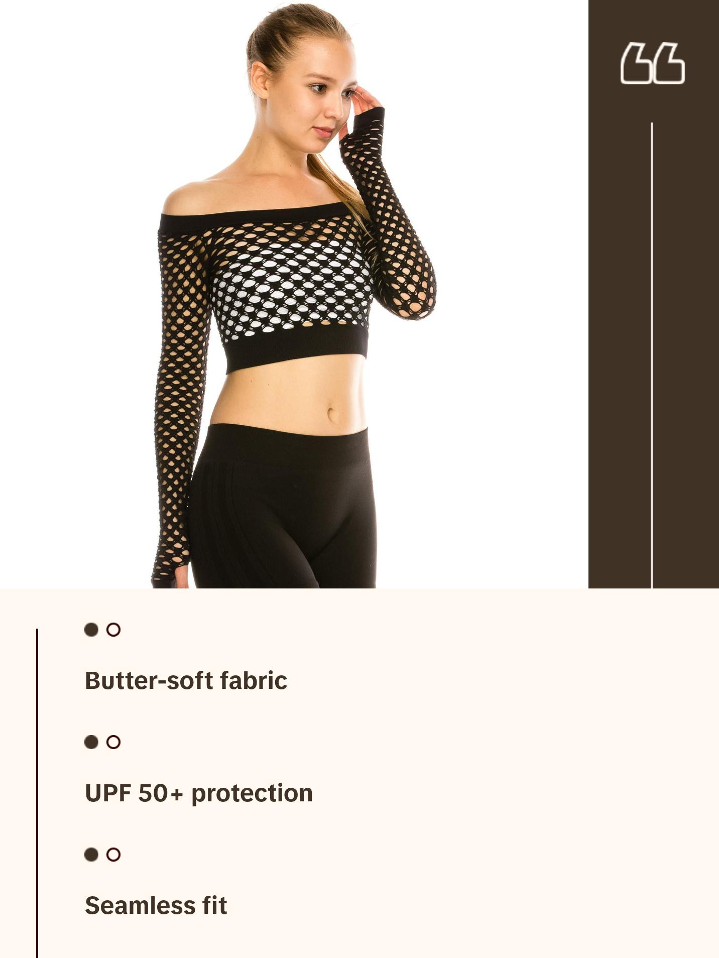 KURVE BUTTER SOFT SEAMLESS CROP FISHNET TOP