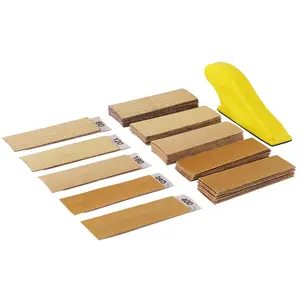 Mini Detail Sander for  - Hand Sanding Tool Kit with 50 count Wet Dry Sandpaper (80/120/180/240/400 Grits), Small Sanding Block for Furniture Refinishing, Crafts & DIY Projects