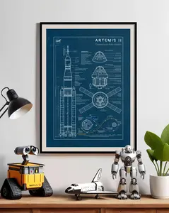 [No Frame] Artemis II Poster, Moon Mission Wall Art Astronaut Crew, Return To The Moon Home Decoration, Space Exploration Poster, Gift For Science Love