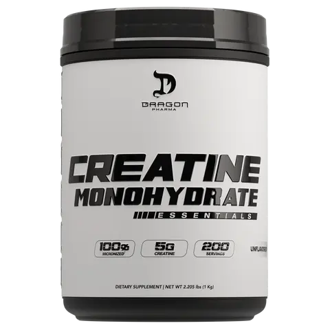 Dragon Pharma Creatine Monohydrate Essentials - Natural Supplement for Muscle Workout