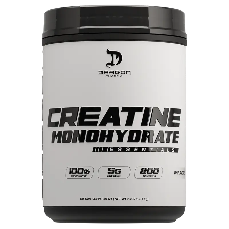 Dragon Pharma Creatine Monohydrate Essentials - Natural Supplement for Muscle Workout