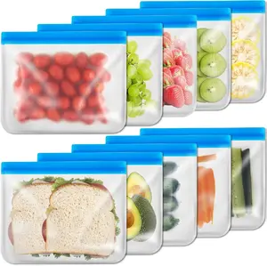10-Pack Reusable Sandwich Bags – Ziplock Silicone Food Storage Bags, Freezer & Fridge Safe, Ideal for Lunch, Meal Prep & Kitchen Organization