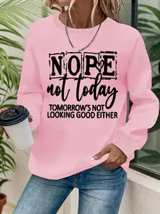 Women's Casual Comfortable Inspirational Graphic Pullover Sweater, Soft Long Sleeve Round Neck, All Seasons Wear