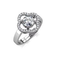 1ct Clover Moissanite Ring