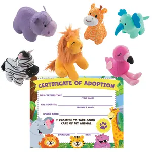Stuffed Zoo Animal Adoption Kit for 12