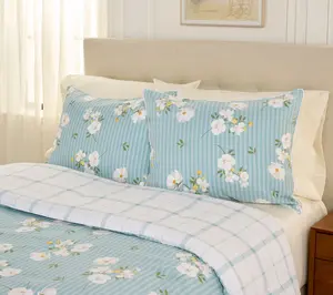 Home Reflections Floral Stripe Comforter & Sham Set- Queen