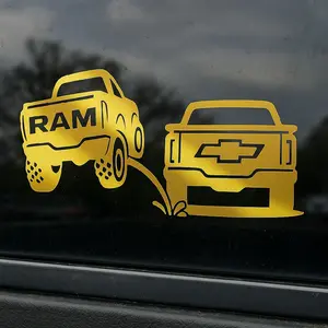 Ram Pee On Chevy Truck Rivals Decal 8x4.5 Inches Bumper Sticker Funny Automotive Accessories with Clear Transfer Tape for Easy Application - Stylish Car Merch