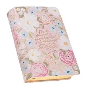 KJV Holy Bible Giant Print Standard Size Red Letter Edition with Thumb Index Tabs and Ribbon Marker, Pink Floral Vegan Leather
