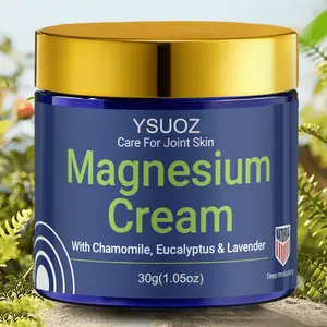 Magnesium Cream: Deeply moisturizing, it cares for the skin around your joints.Formulated with Lavender, Eucalyptus, Coconut Oil, Rosemary, and Arnica.Easily absorbed and non-greasy-suitable for all skin types