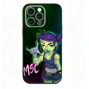 Retro zombie-themed liquid metal phone case, compatible with iPhone 17, 16, 15, 14, 13, and 12. Full coverage, drop-proof, soft and skin-friendly protective case.