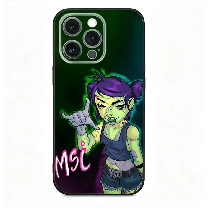 Retro Zombie-Themed Liquid Metal Smartphone Case - Handheld Cellphone Protection for iPhone 12,13,14,15,16,17 Devices, Full Coverage, Drop-Proof, Soft Skin-Friendly Protective Cover, Casing